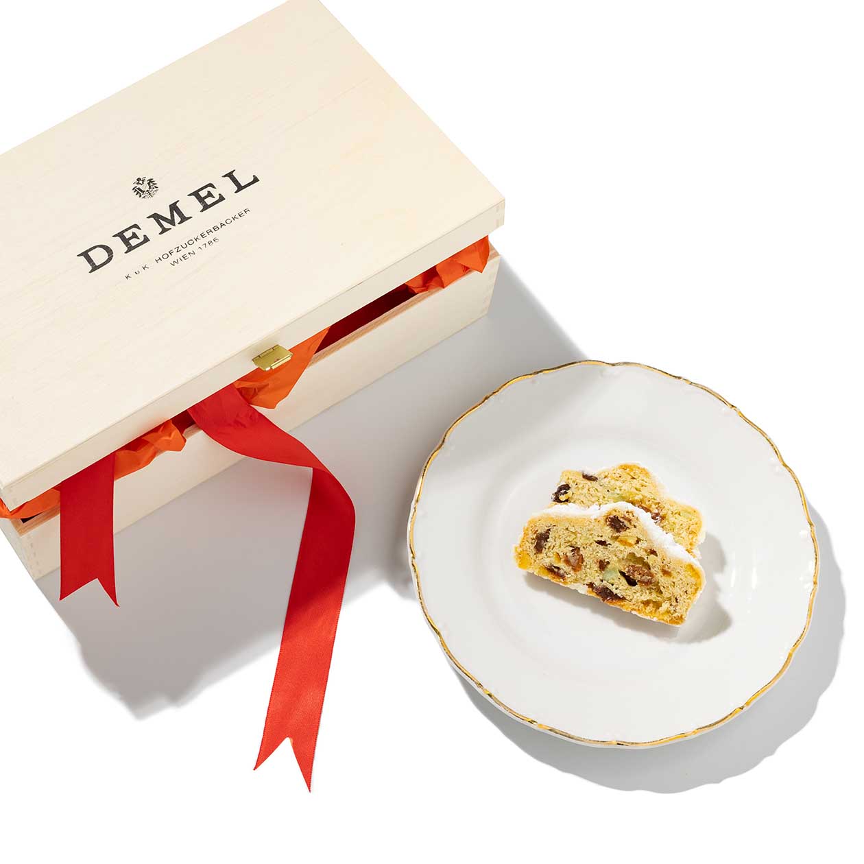 Christstollen im Holzkisterl