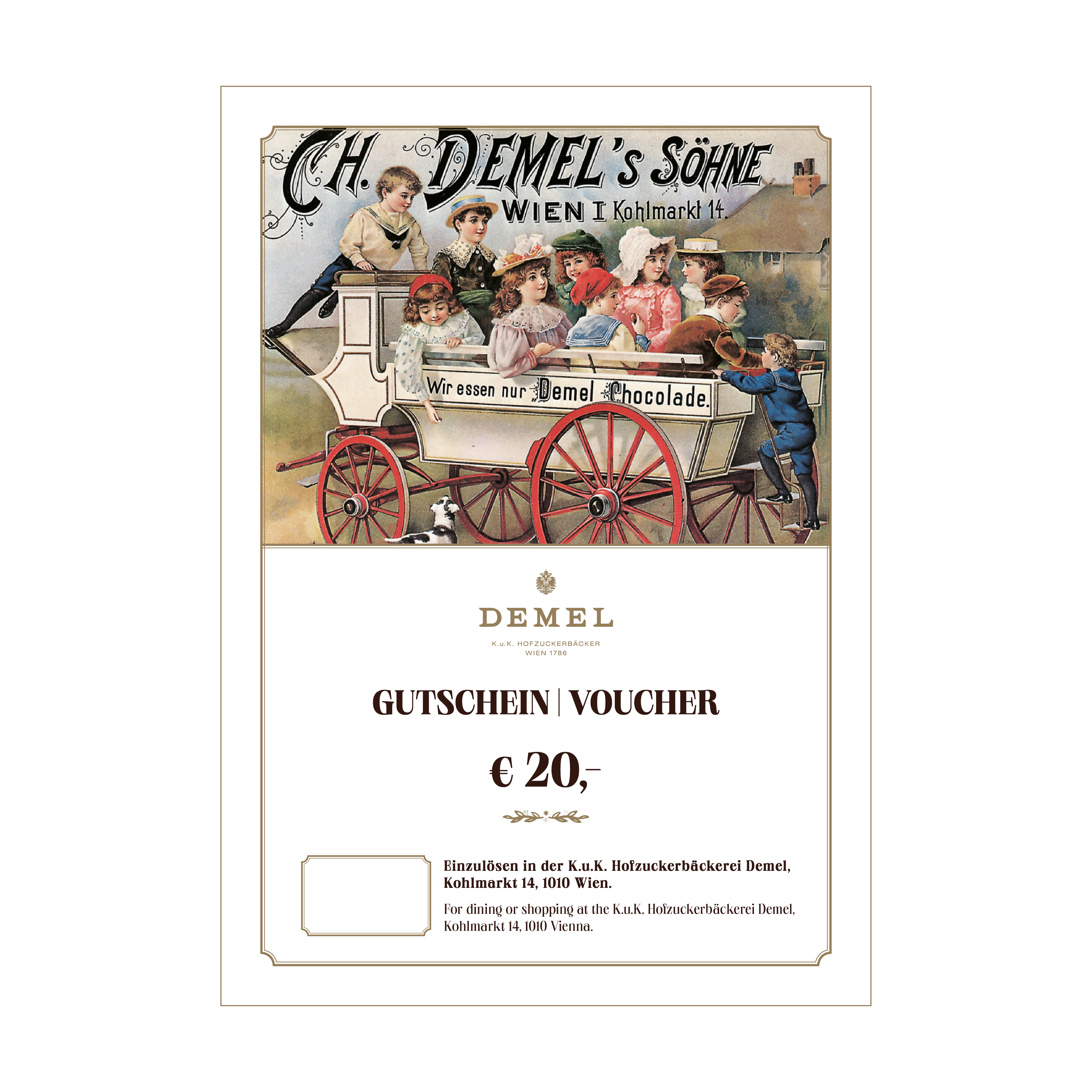E-Gift Card - 20€ – Demel Wien