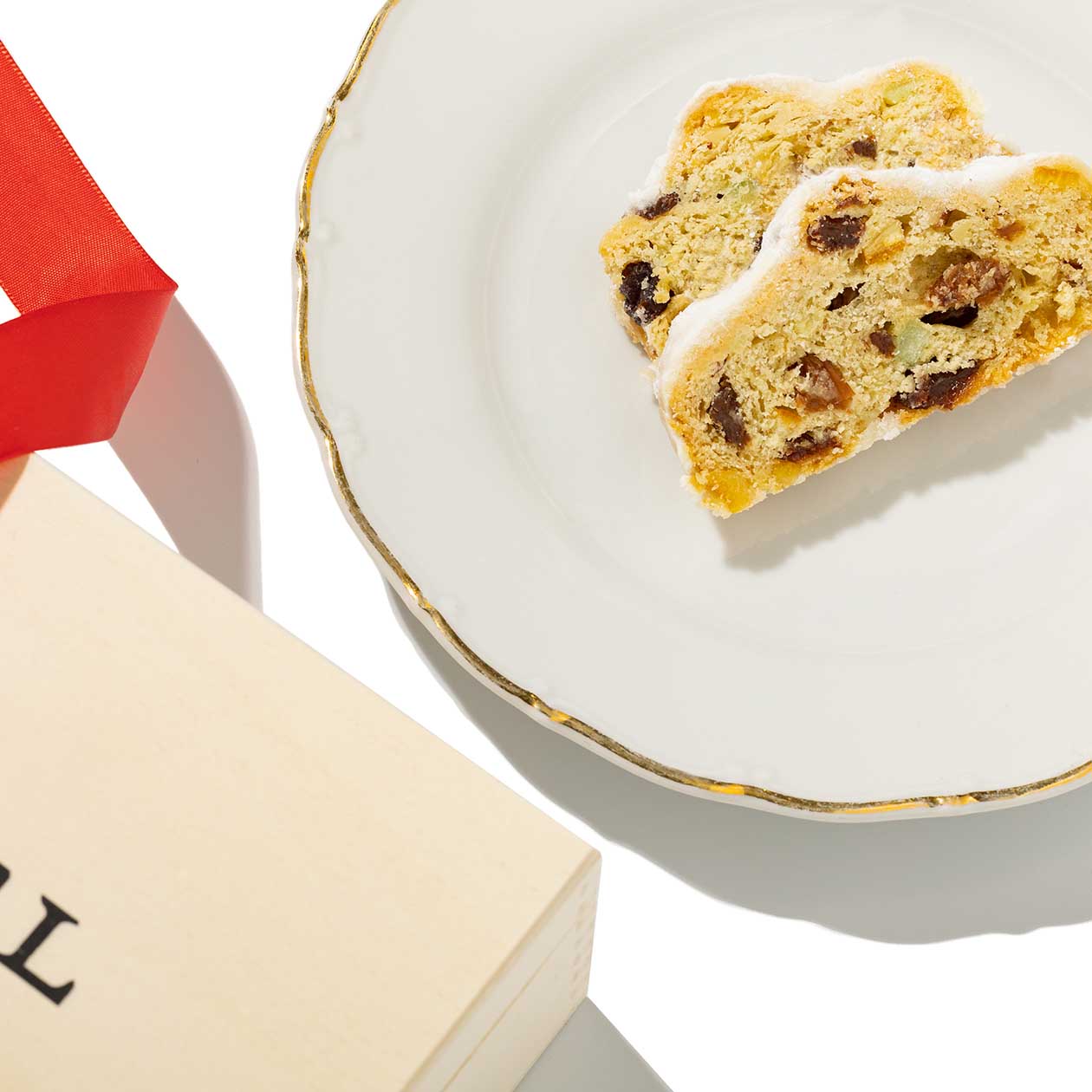 Christstollen im Holzkisterl